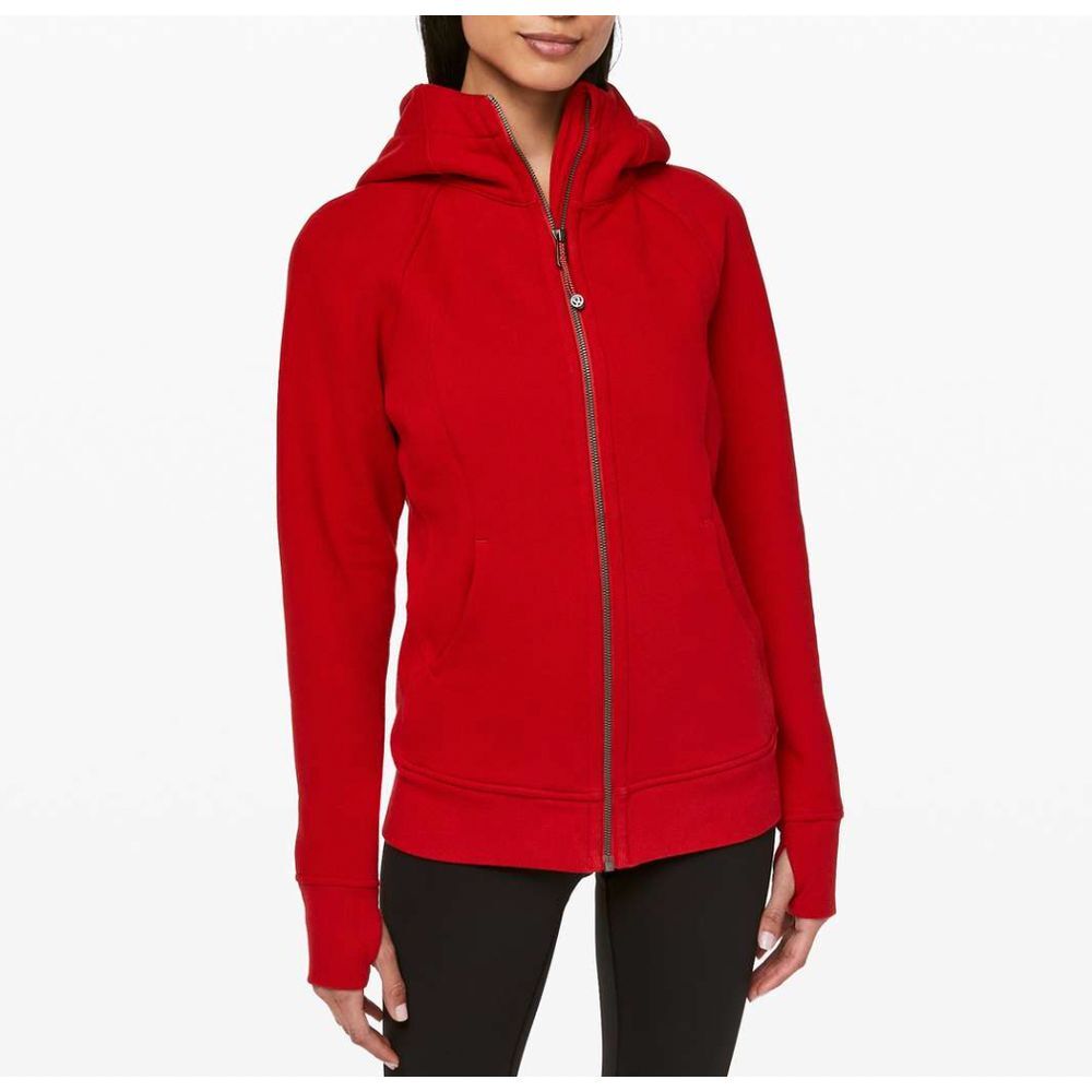 LULULEMON Scuba Hoodie Light Cotton Fleece Womens Size 10 Dark Red